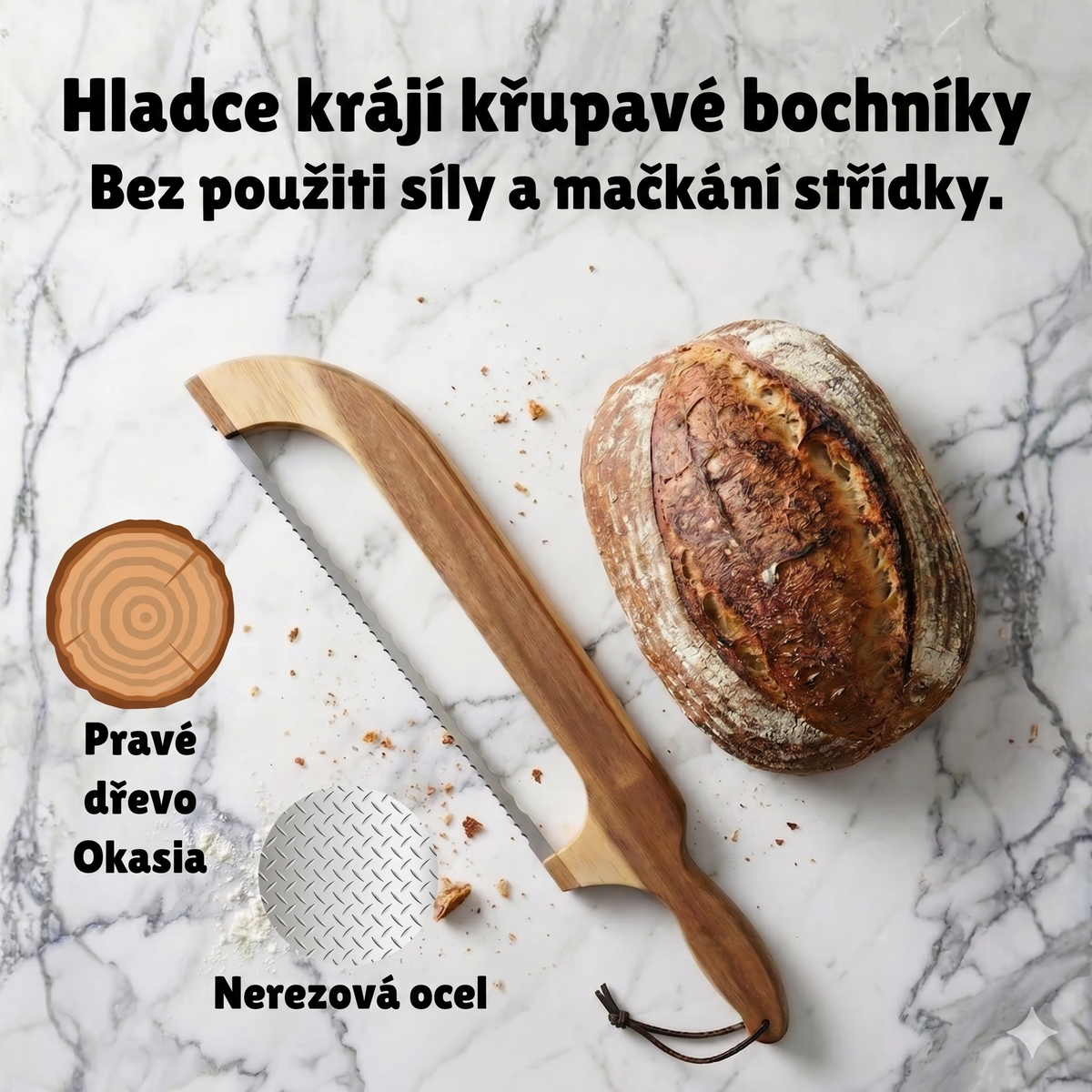 Nůž na chléb se zoubkovanou čepelí